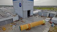 NASA moved the core stage, or the largest section, of the SLS (Space Launch System) rocket that will launch the crewed Artemis 3 mission in 2027 from the agency&rsquo;s Michoud Assembly Facility to the agency&rsquo;s Pegasus barge in New Orleans on April 20.
