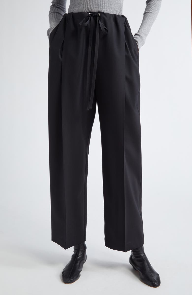 Trenton Pleated Tropical Wool Drawstring Pants