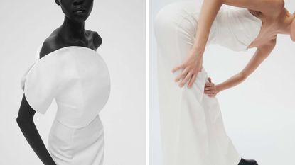 Two women in Roland Mouret alternative bridal wear
