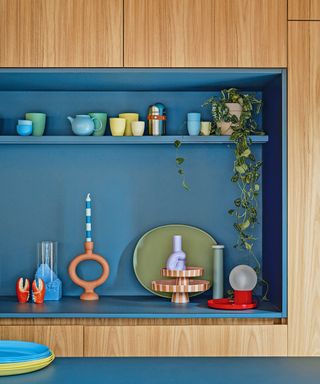 Colorful kitchen shelving idea