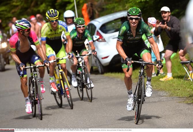 Team Europcar's Cyril Gautier and Thomas Voeckler in the day's breakaway