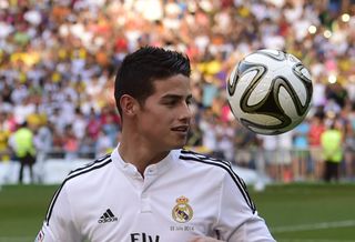 James Rodriguez during his presentation as a Real Madrid player in July 2014.