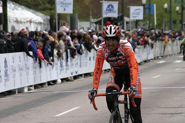 Rolling across the finish -
