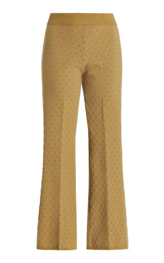 Kickit Flared Diamond-Jacquard Knit Pants