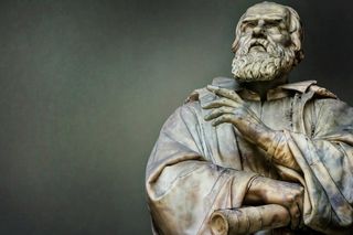 A statue of Galileo Galilei in Florence, Italy. He was a 16th century Italian scientists who is known as the father of modern astronomy.