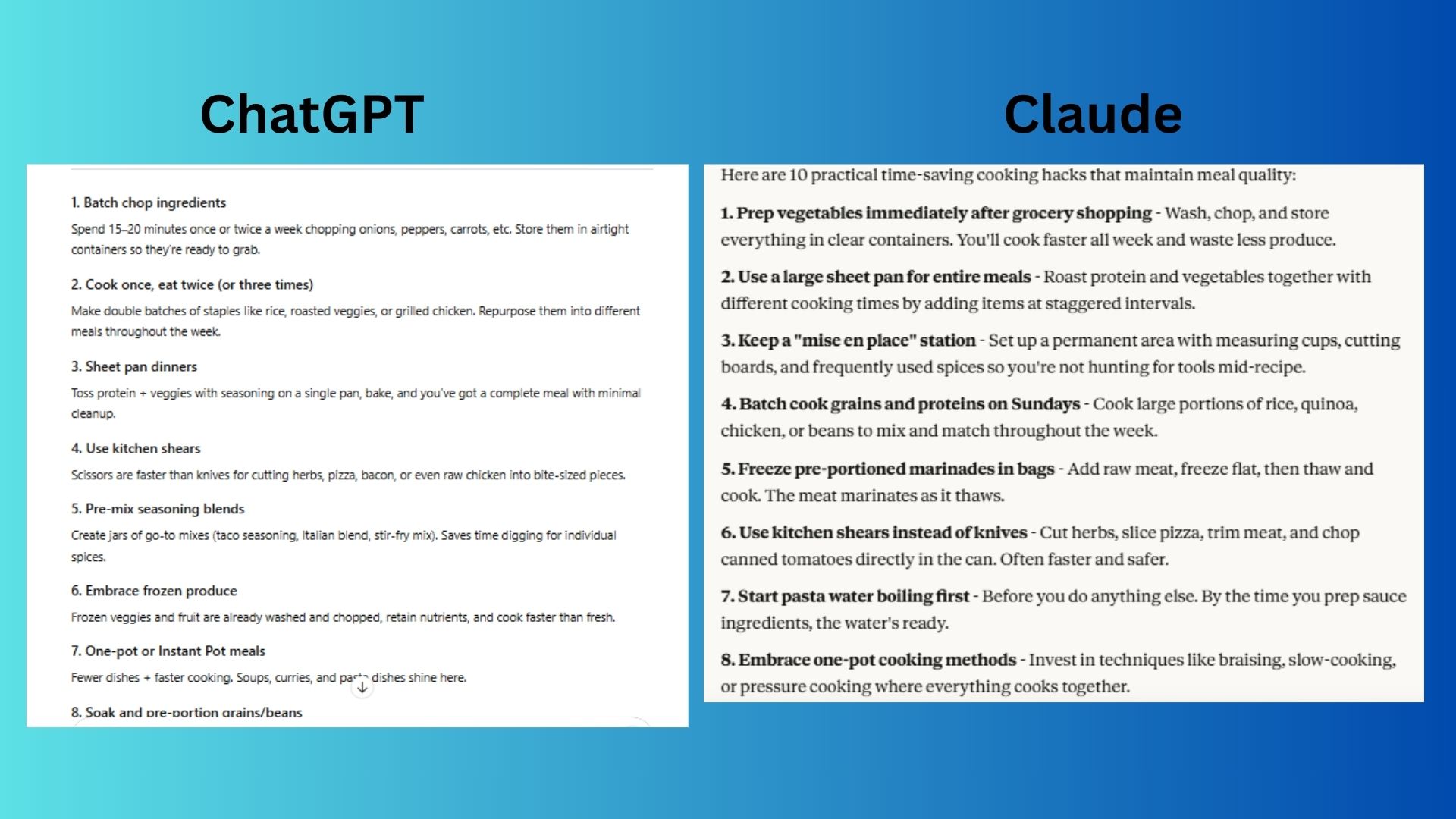 ChatGPT vs Claude