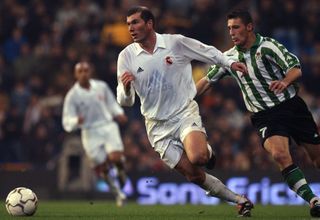 Zinedine Zidane in action for Real Madrid against Real Betis in January 2002.