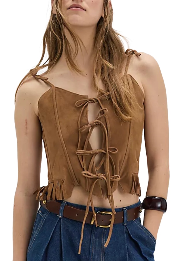 Understated Leather Jones Tie-Up Top