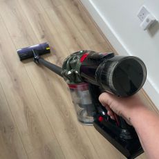 Using the Dyson V8 Cyclone to vacuum wood-effect flooring