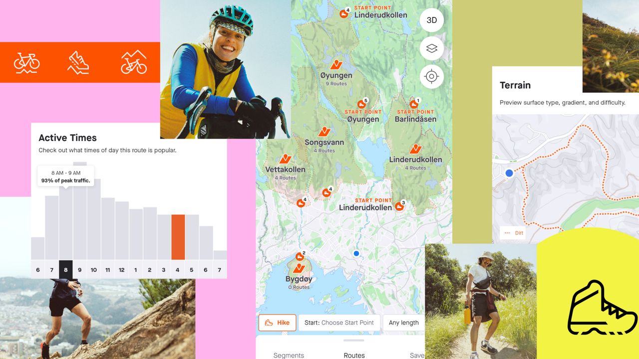 Image shows Strava&#039;s new trail and gravel riding features