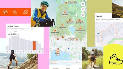 Image shows Strava's new trail and gravel riding features