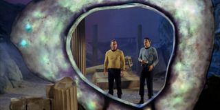 William Shatner and Leonard Nimoy as Kirk and Spock in Star Trek's City on the Edge of Forever