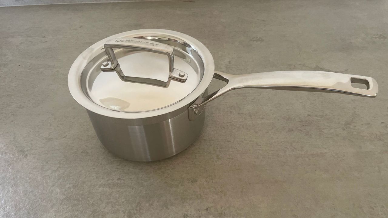 Le Creuset Stainless Steel Pan being tested in the kitchen