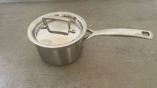 Le Creuset Stainless Steel Pan being tested in the kitchen