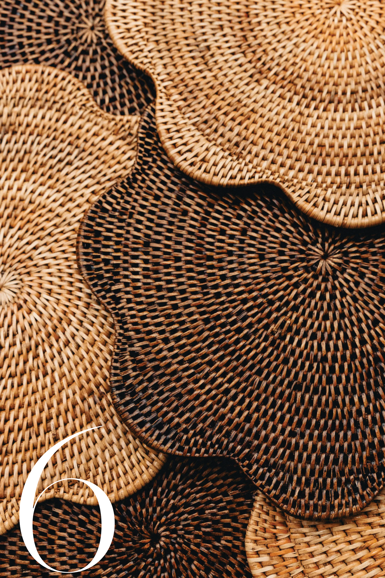Rebecca Udall, Rattan Scalloped Placemat in Brown