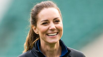 Catherine, Duchess of Cambridge takes part in an England rugby training session