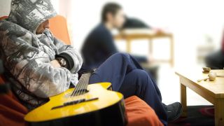 The psychiatric unit of a hospital in Haute Savoie, France. The patients can take part in a music workshop. (Photo by: BSIP/Universal Images Group via Getty Images)