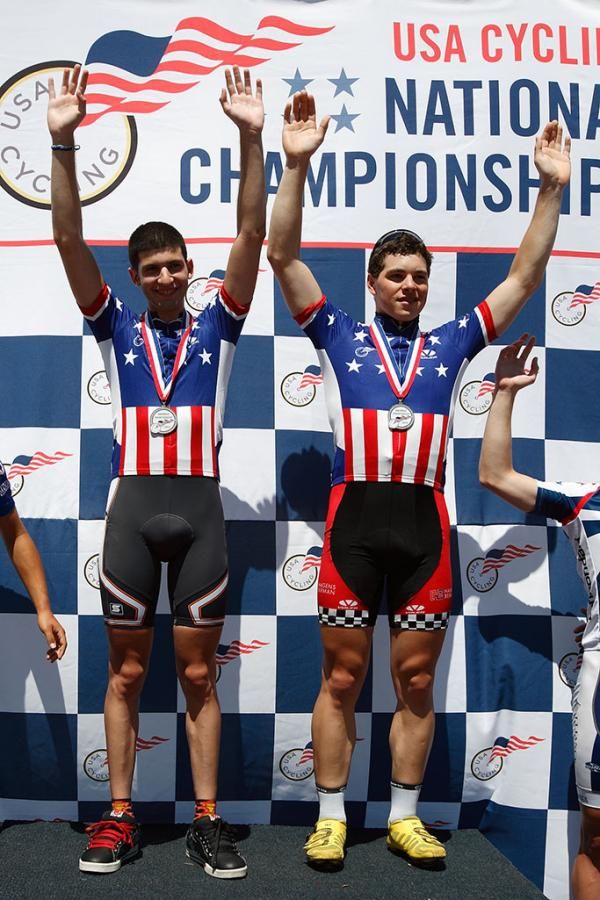 Madison Podium, winners Jesse Marans and Benjamin Swedberg