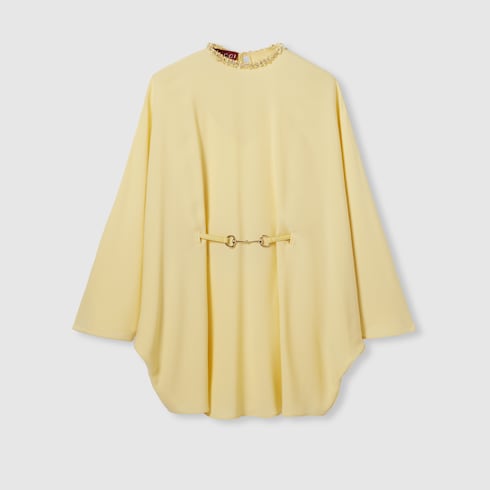 Silk Cady Dress With Horsebit Belt