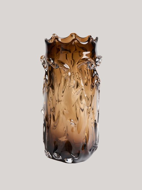 Large textured glass vase