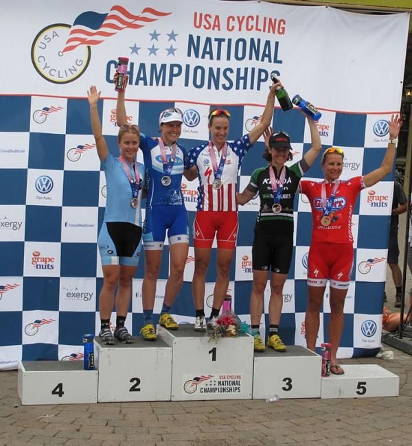 The elite women's short track podium at US Nationals