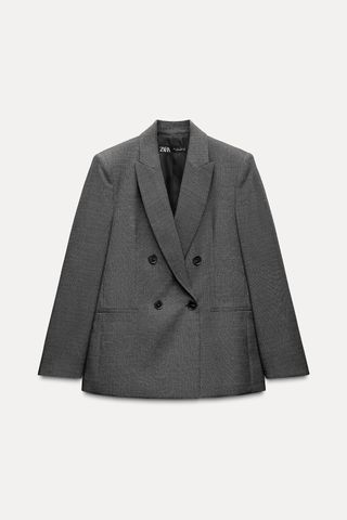 Double Breasted Shoulder Pad Blazer