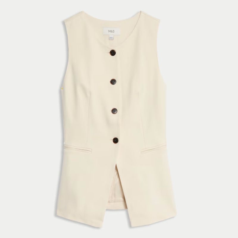 M&amp;amp;S, off-white waistcoat top