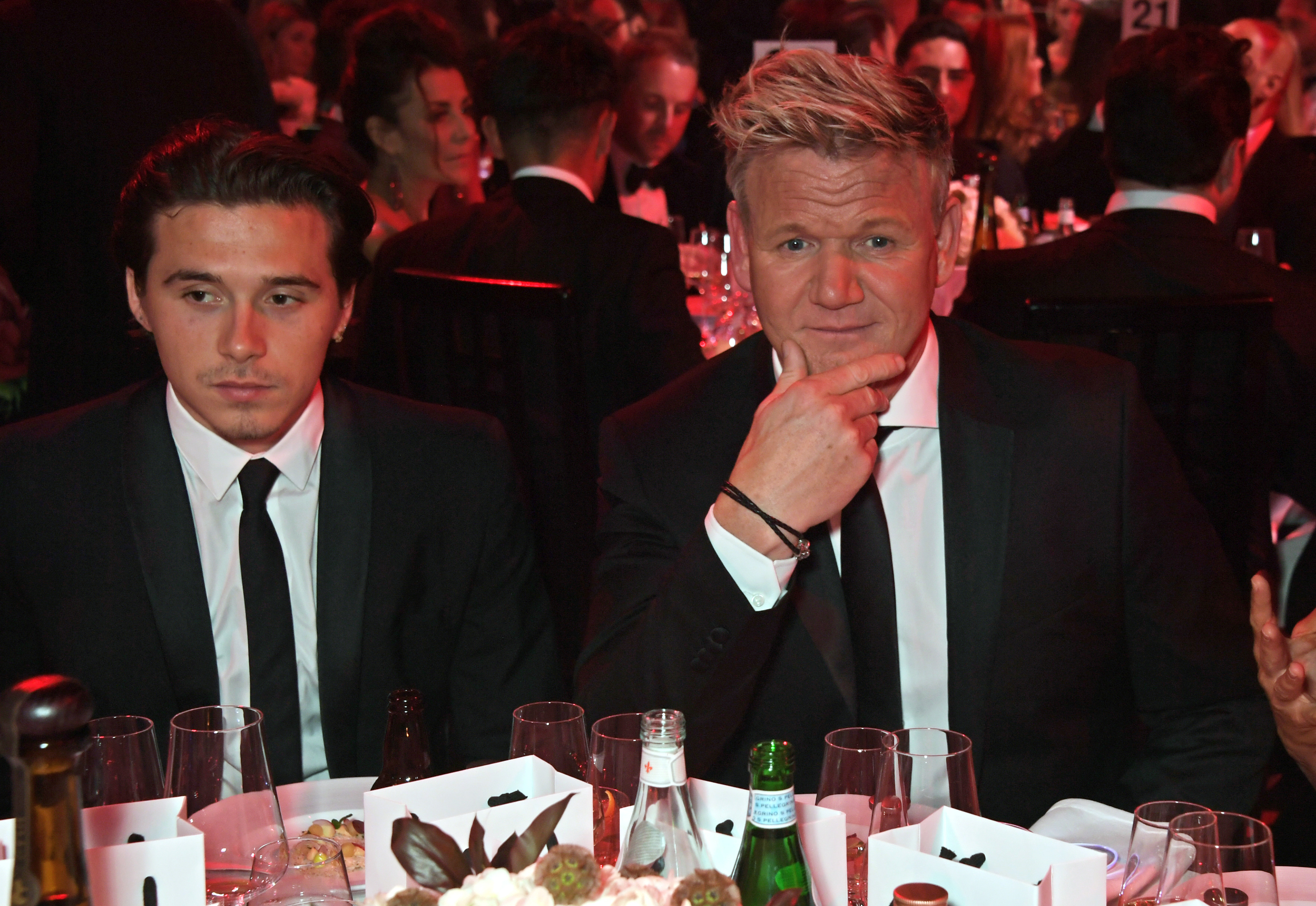 Brooklyn Beckham and Gordon Ramsay attend the the GQ Men Of The Year Awards 2019 in association with HUGO BOSS at the Tate Modern on September 3, 2019 in London, England.