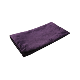 A velvet purple bed runner