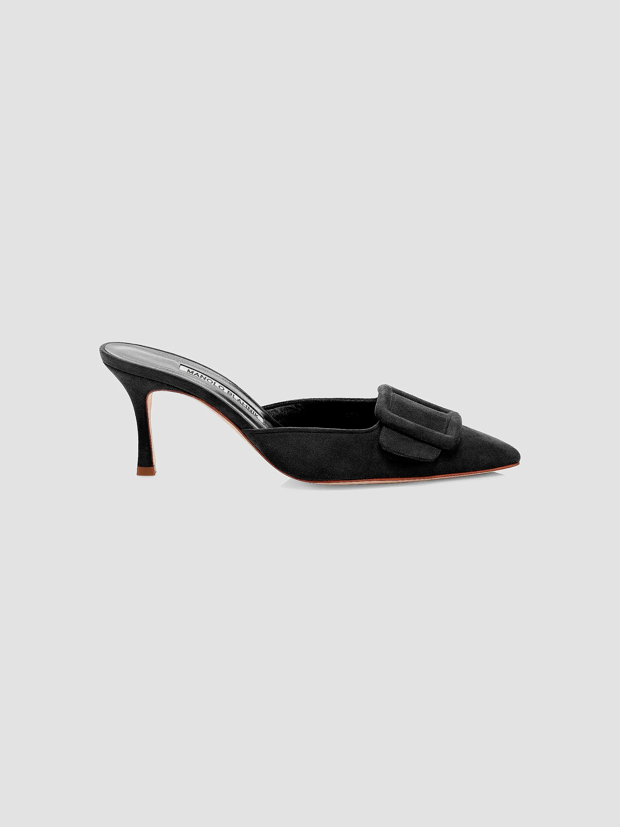Maysale 70mm Buckle Suede Mules