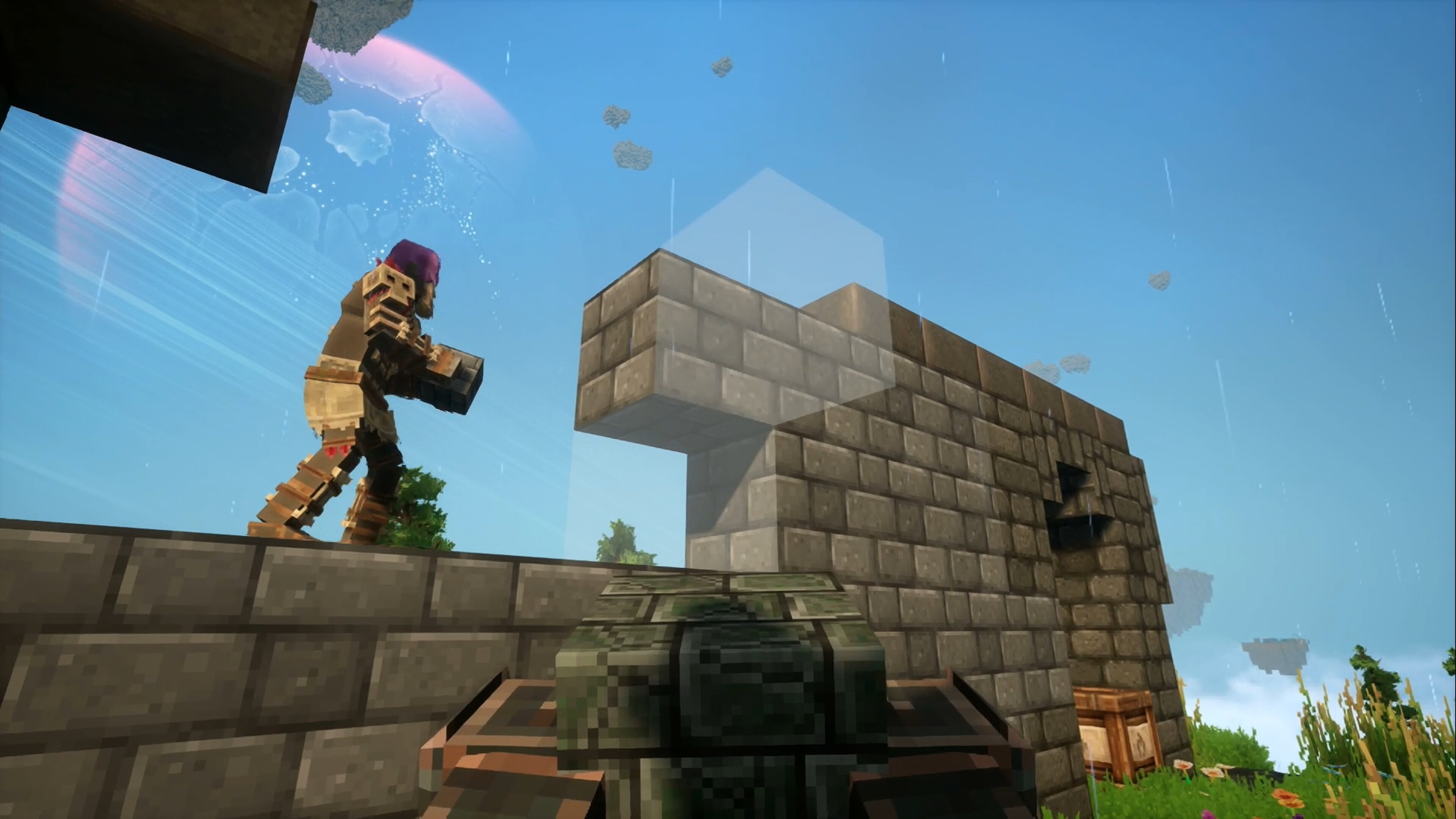 A hero building a wall