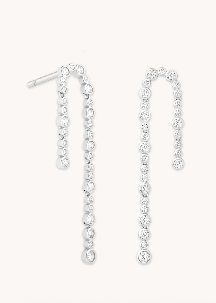 Gleam Crystal Drop Studs in Silver