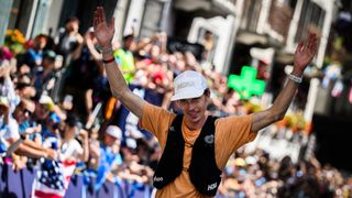 Jim Walmsley at the UTMB 2023 finish line