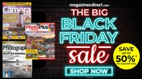 Black Friday photo magazine deals header image with Celestron telescope on purple background