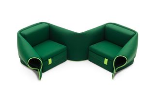 Green armchairs