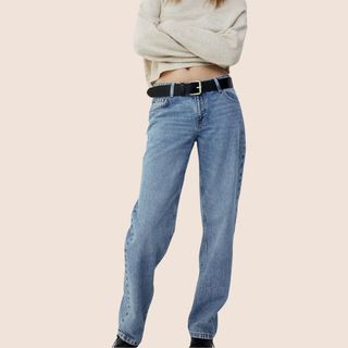 flat lay image of straight leg jeans