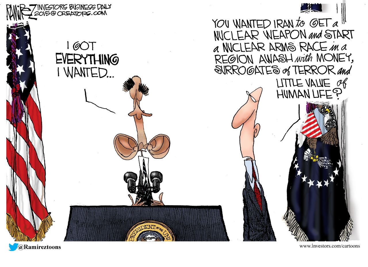 Obama cartoon World Iran Nuclear Deal