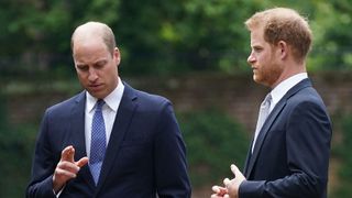 britains prince william, duke of cambridge l and britains prince harry, duke of sussex chat ahead ofthe unveiling of a statue of their mother, princess diana at the sunken garden in kensington palace, london on july 1, 2021, which would have been her 60th birthday princes william and harry set aside their differences on thursday to unveil a new statue of their mother, princess diana, on what would have been her 60th birthday photo by yui mok pool afp photo by yui mokpoolafp via getty images