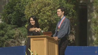 Non-verbal teen with autism delivers inspiring graduation speech
