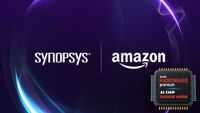 Amazon and Synopsys logos together. 