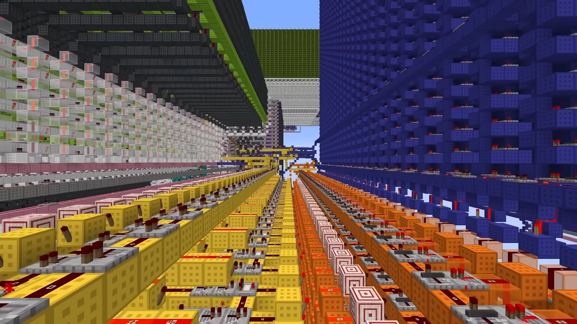 Minecraft build of arrays used for AI model