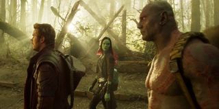 Peter Quill, Gamora and Drax in Guardians of the Galaxy Vol. 2
