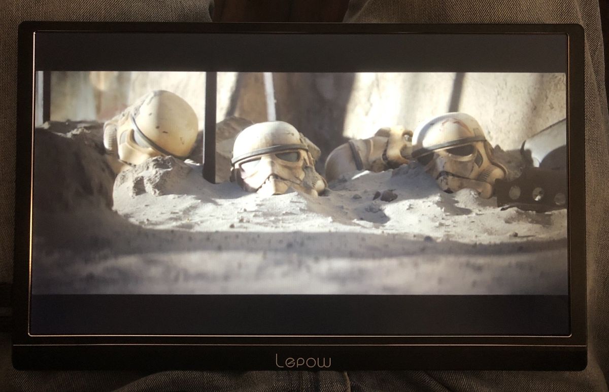 The Mandalorian on the Lepow monitor.