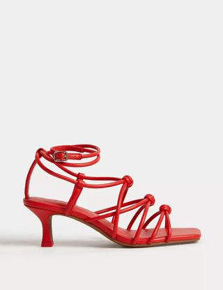 Knot Strappy Kitten Heel Sandals