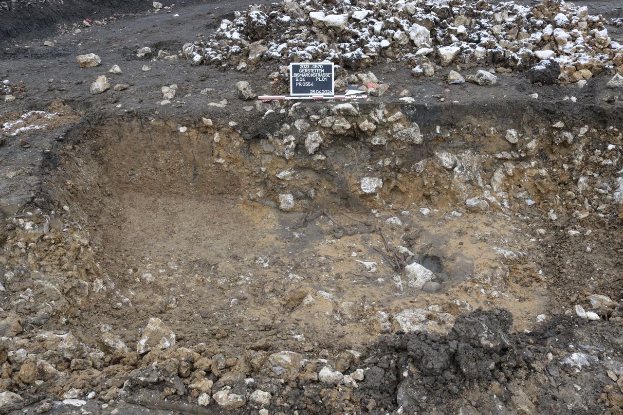 A photo of an excavation site