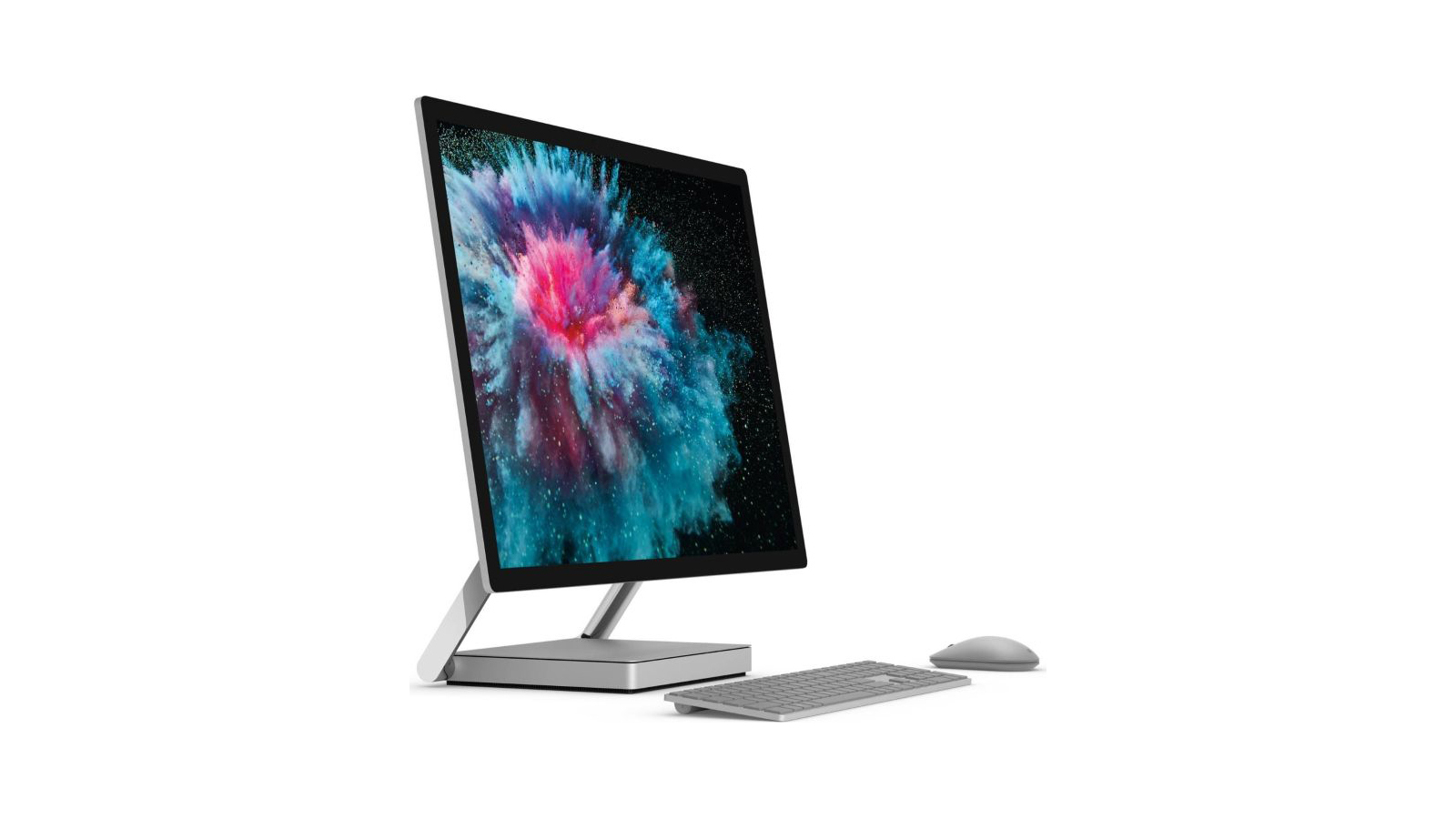 An angled shot of the Microsoft Surface Studio 2 desktop computer