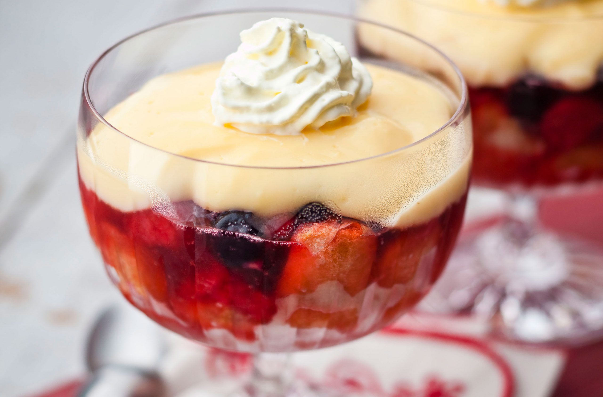 Lower-fat fruit trifle recipe
