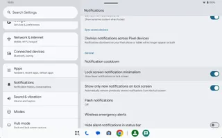 Minimalist notification settings in Android 15.