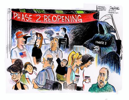 Editorial Cartoon U.S. coronavirus phase 3 grim reaper