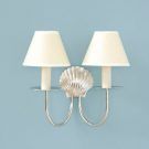 white wall lamp lights with sky blue coloured wall